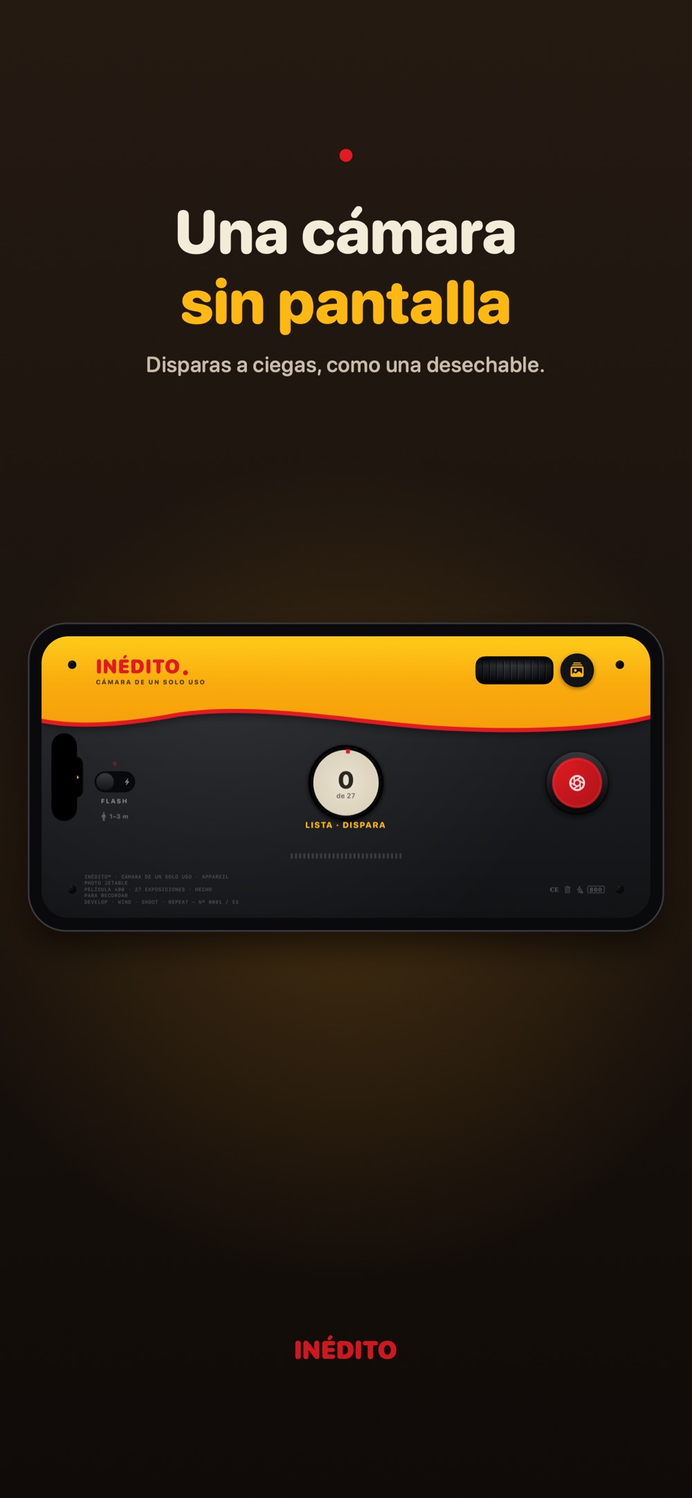 Captura de Inédito: Cámara Analógica en el App Store