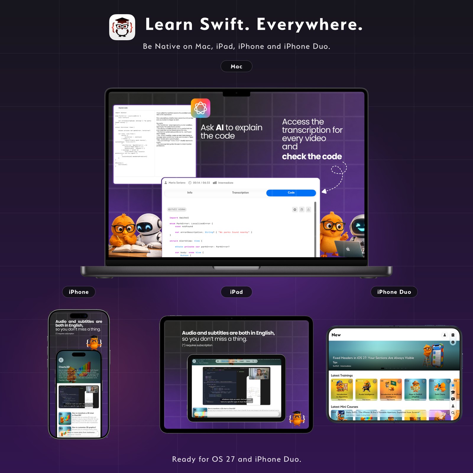 Be Native running side by side on Mac, iPad, iPhone and iPhone Duo.